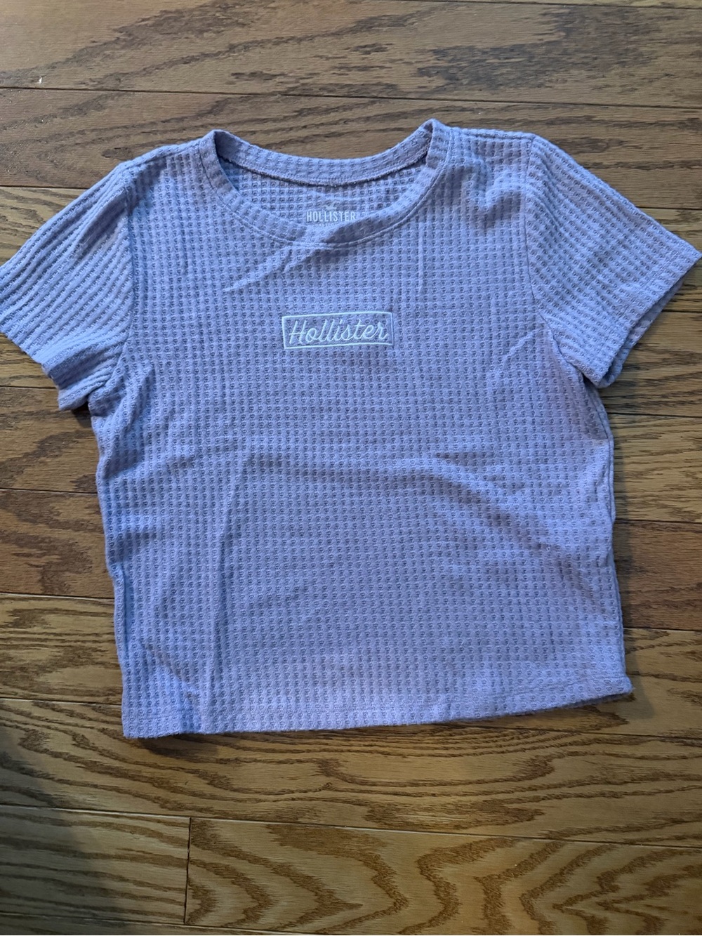 Hollister Pastel Purple Waffle Short Sleeve Tee